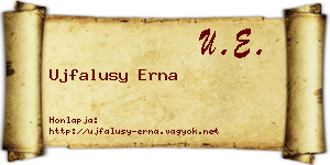 Ujfalusy Erna névjegykártya